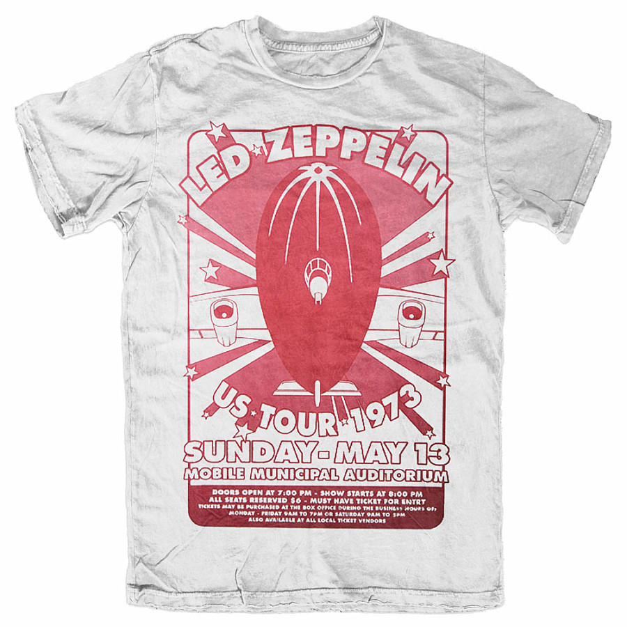 Led Zeppelin tričko, Mobile Municipal White, pánské, velikost XXL