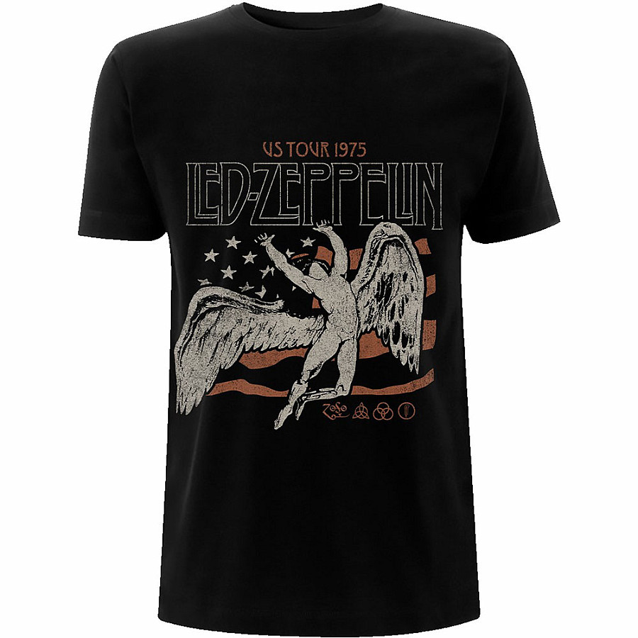 Led Zeppelin tričko, US 1975 Tour Flag, pánské, velikost XL