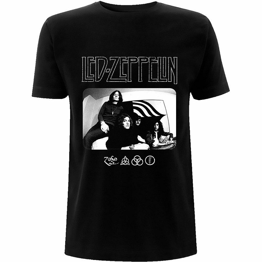 Led Zeppelin tričko, Icon Logo Photo Black, pánské, velikost L