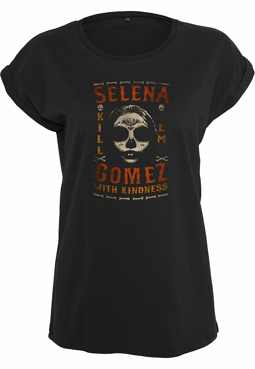 Selena Gomez tričko, Kill Em Skull Tee Girly Black, dámské, velikost M