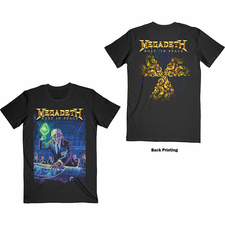 Megadeth tričko, Rust In Peace 30th Anniversary (Back Print) Black, pánské, velikost M