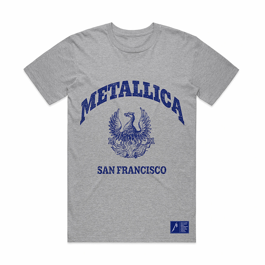 Metallica tričko, College Crest Grey, pánské, velikost M