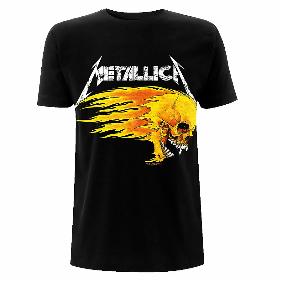 Metallica tričko, Flaming Skull Tour 94 Black, pánské, velikost XXL