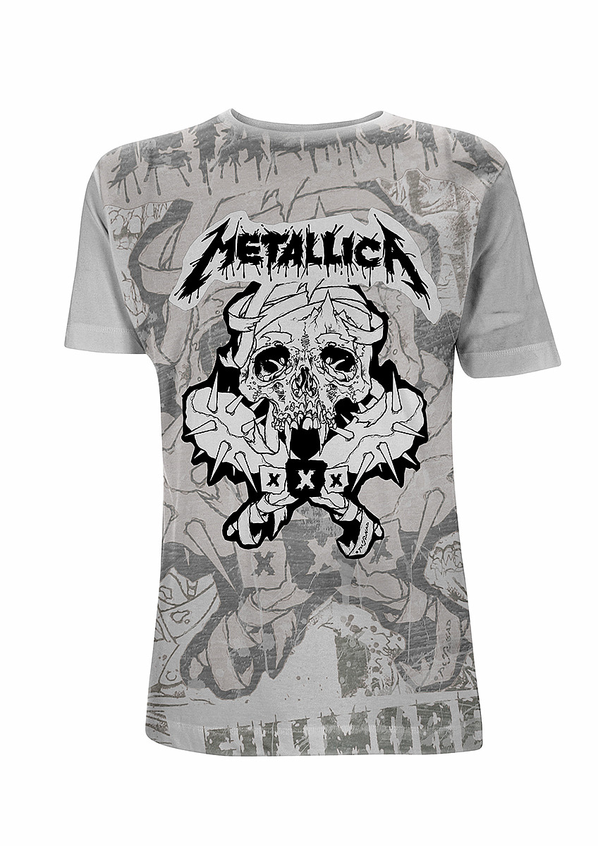Metallica tričko, Pushead Poster All Over, pánské, velikost S