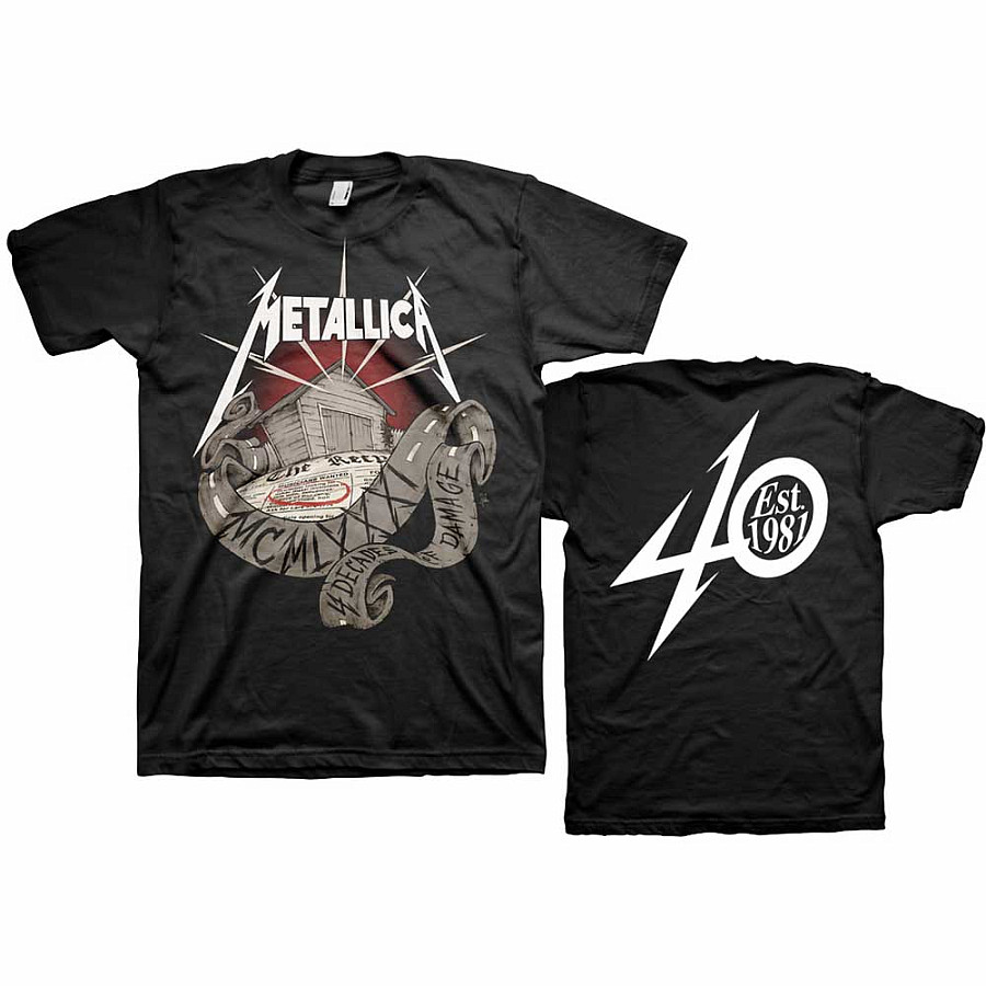 Metallica tričko, 40th Anniversary Garage BP Black, pánské, velikost XXL
