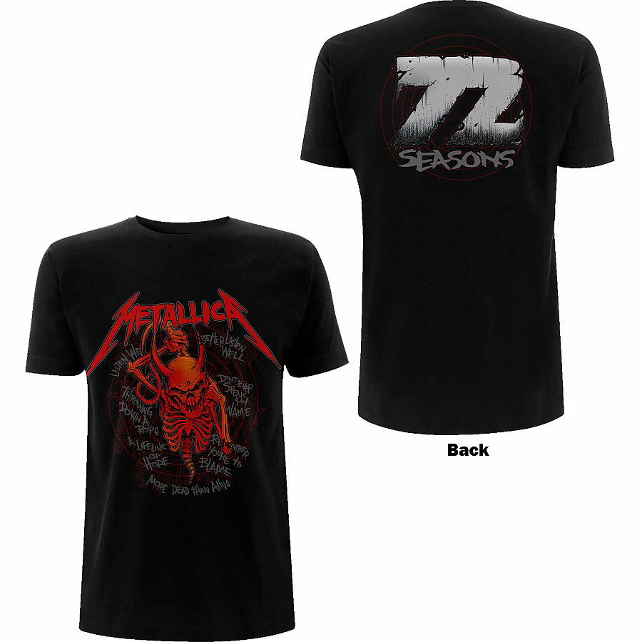 Metallica tričko, Skull Screaming Red 72 Seasons BP Black, pánské, velikost S