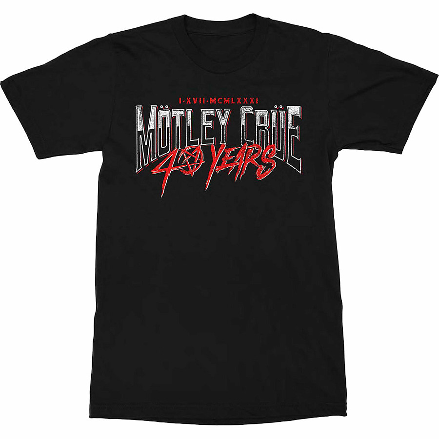 Motley Crue tričko, 40 Years Black, pánské, velikost XL