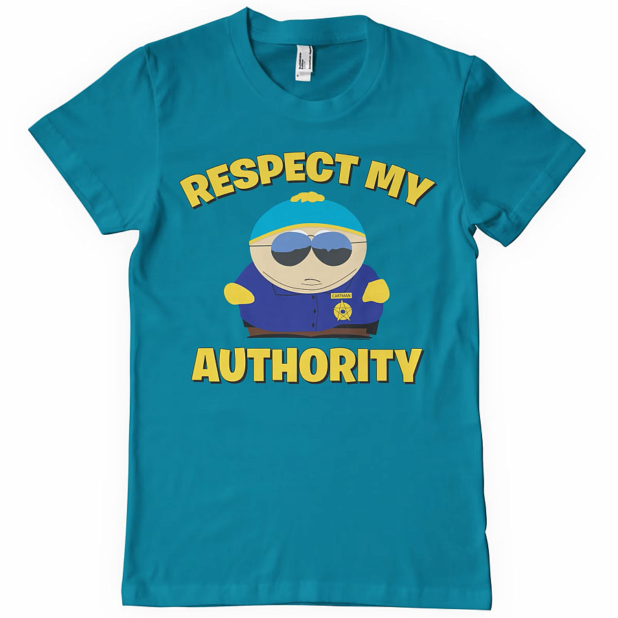 South Park tričko, Respect My Authority Tropical Blue, pánské, velikost S