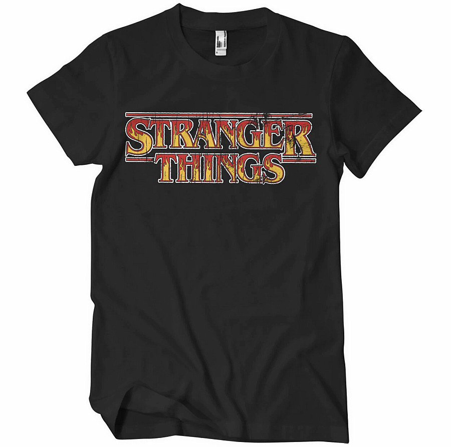 Stranger Things tričko, Fire Logo Black, pánské, velikost L