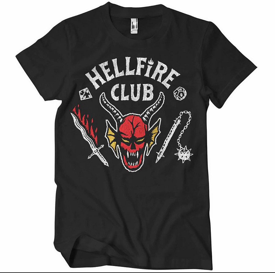 Stranger Things tričko, Hellfire Club Black, pánské, velikost L
