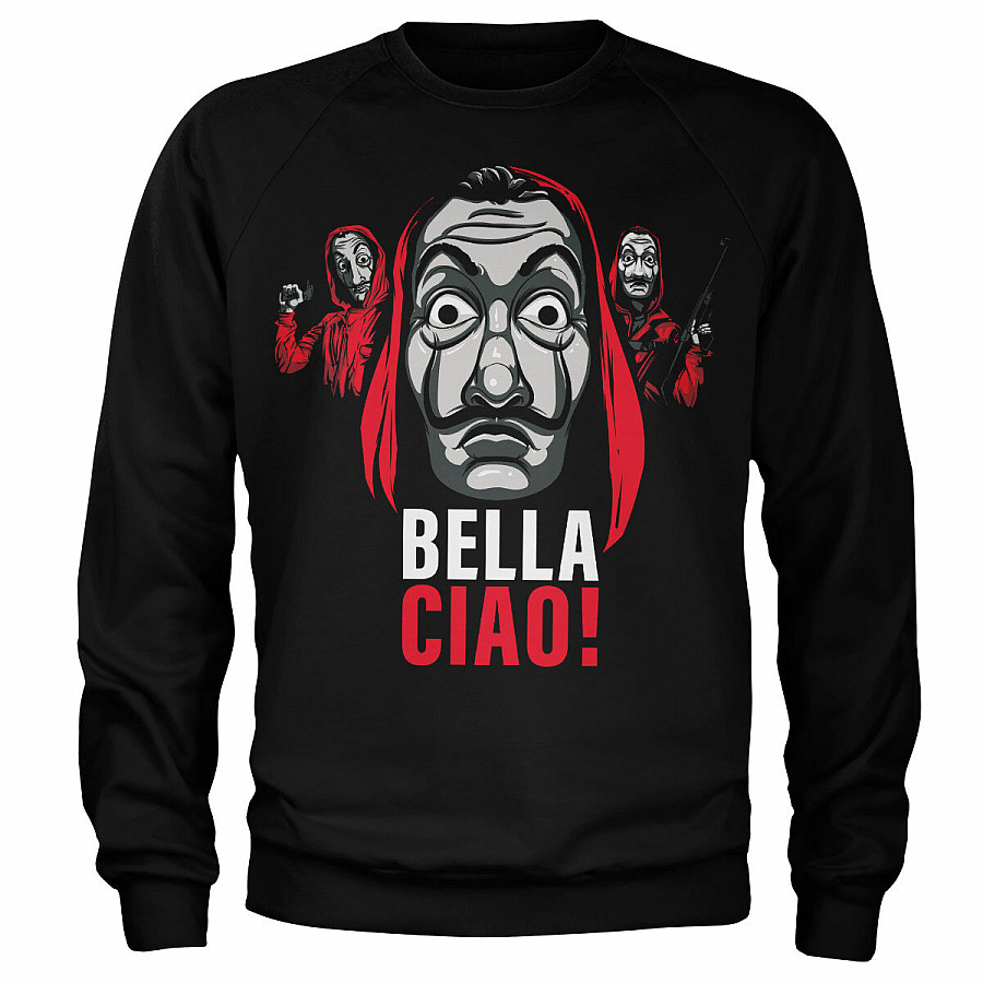 La Casa De Papel mikina, Bella Ciao! Sweatshirt Black, pánská, velikost M