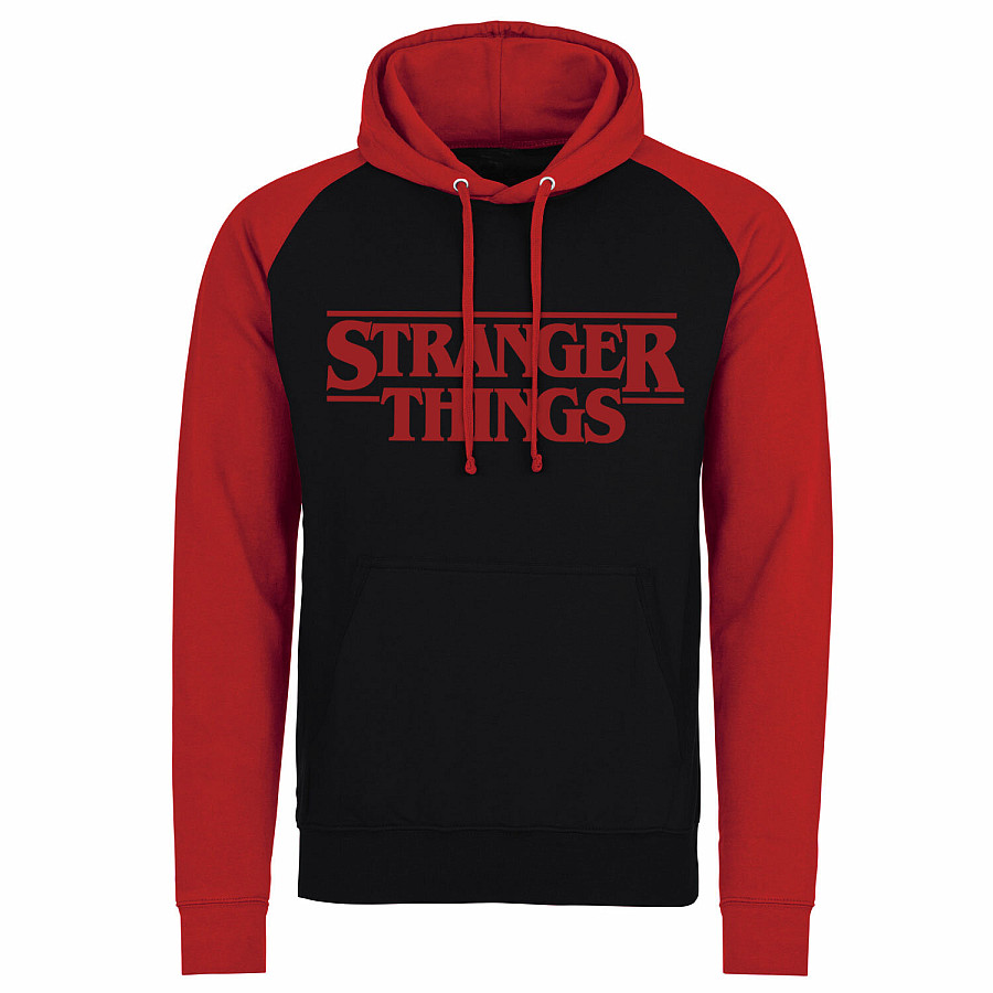 Stranger Things mikina, Logo Baseball Hoodie Black, pánská, velikost XXL