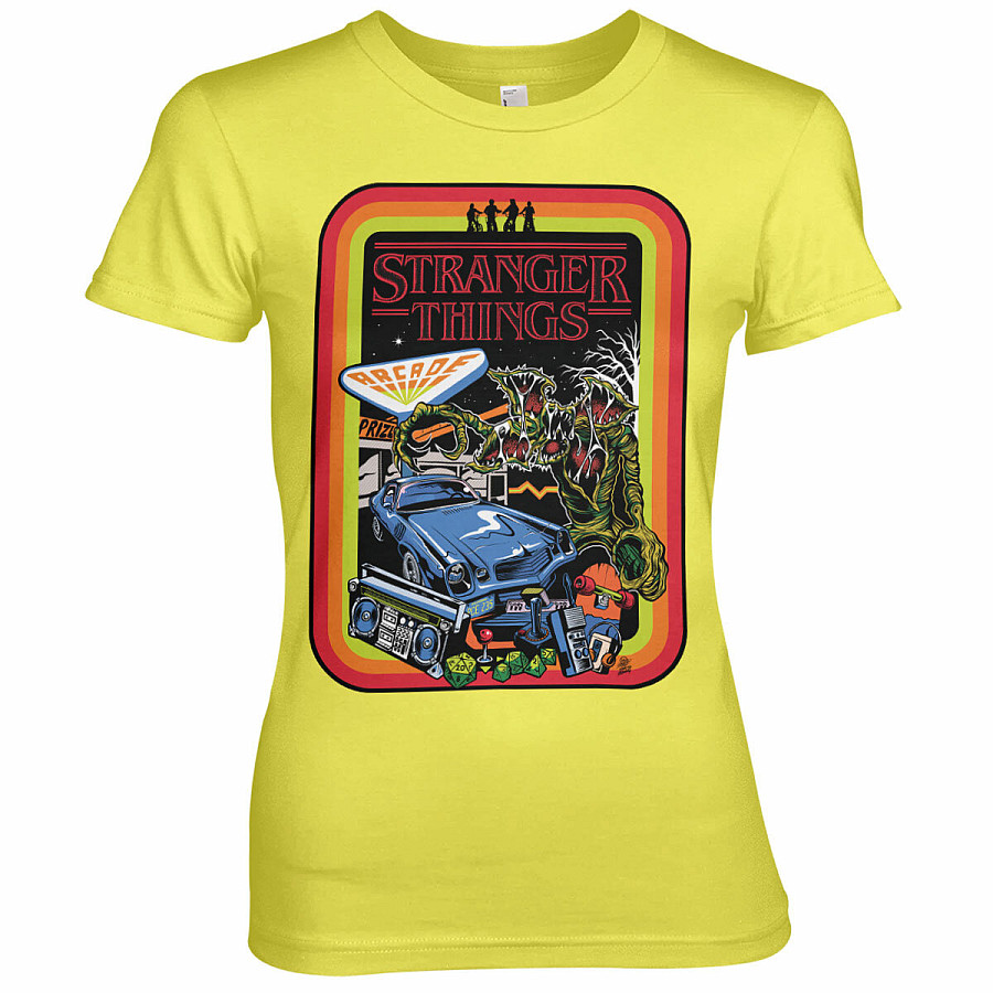Stranger Things tričko, Retro Poster Girly Yellow, dámské, velikost XL