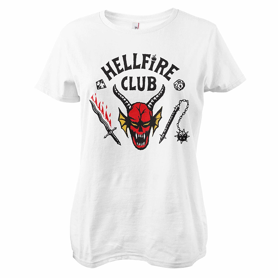 Stranger Things tričko, Hellfire Club Girly White, dámské, velikost XXL