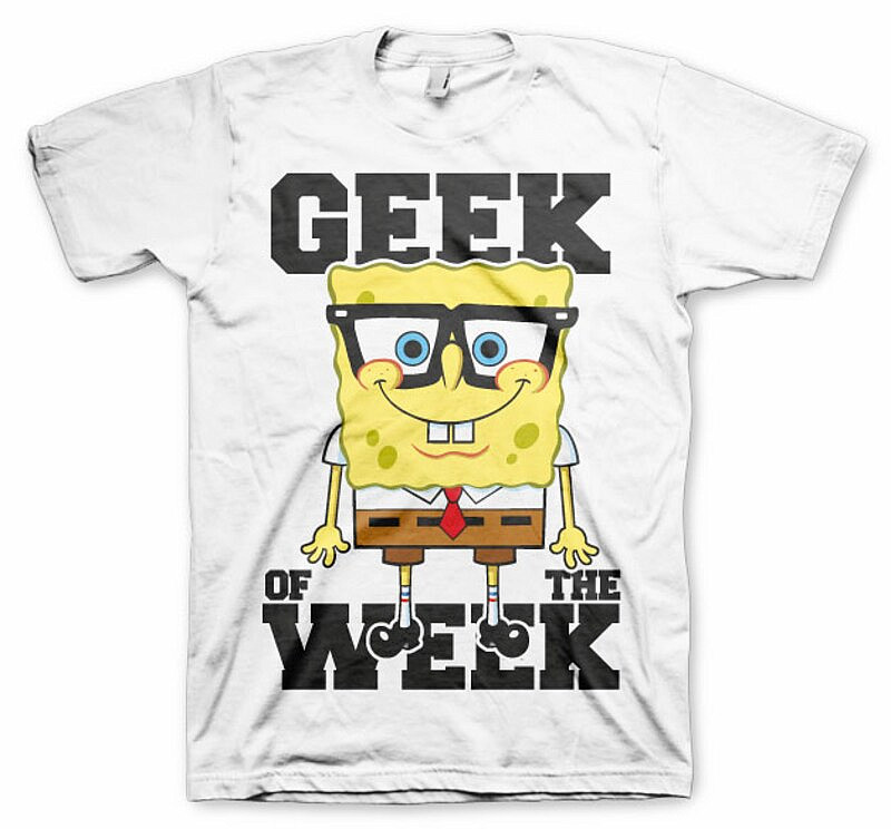 SpongeBob Squarepants tričko, Geek Of The Week White, pánské, velikost XL