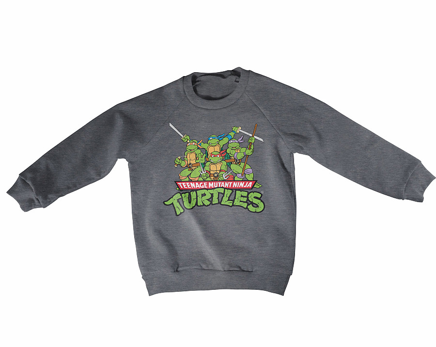 Želvy Ninja mikina, Distressed Group Sweatshirt Grey, dětská, velikost S velikost S věk (6 let)