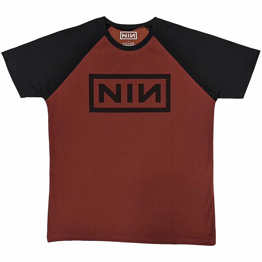 Nine Inch Nails tričko, Classic Logo Raglan Red &amp; Black, pánské, velikost XL