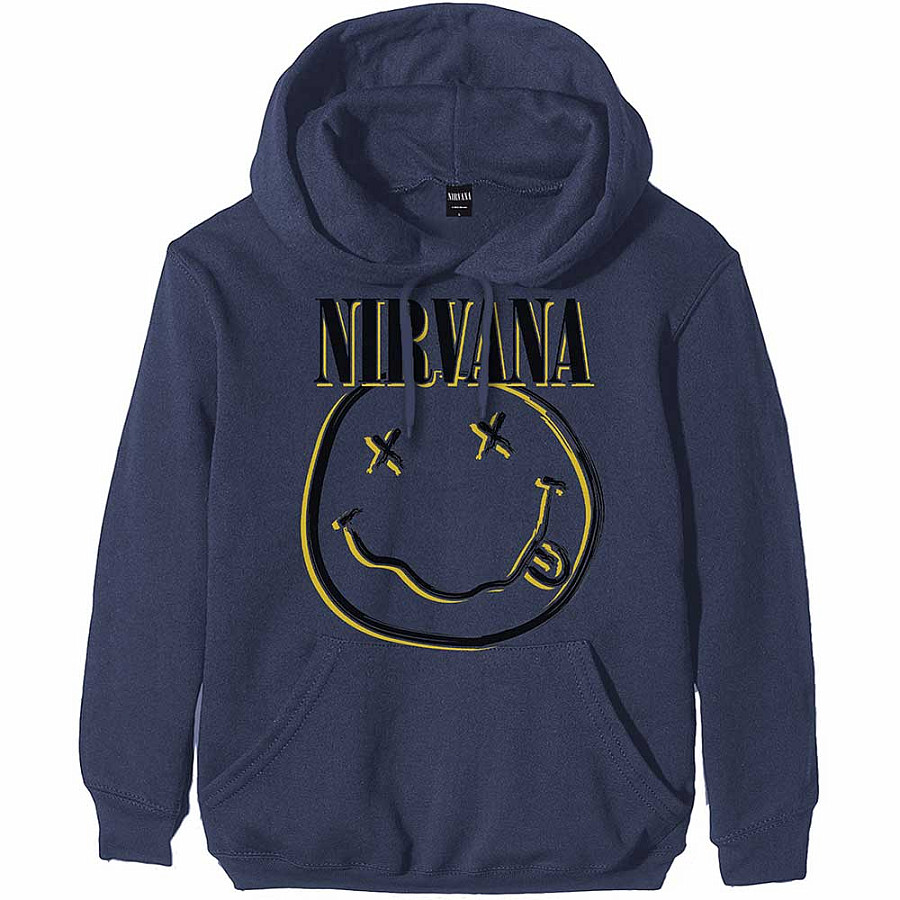 Nirvana mikina, Inverse Smiley Navy, pánská, velikost XL