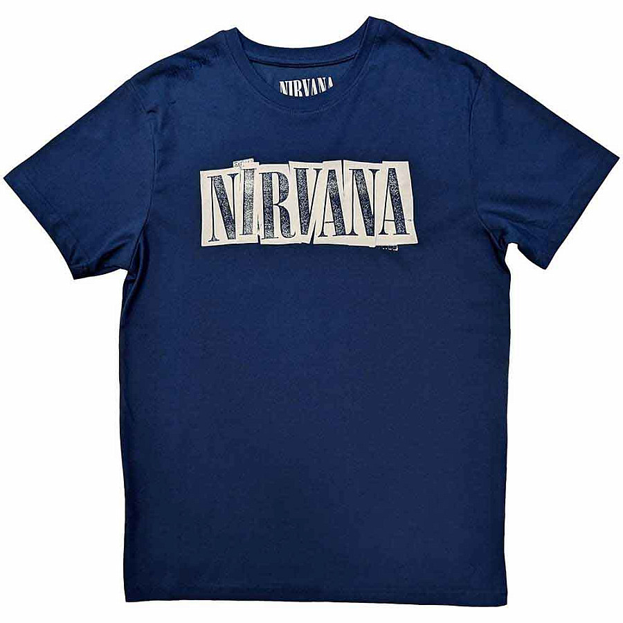 Nirvana tričko, Box Logo Denim Blue, pánské, velikost XL