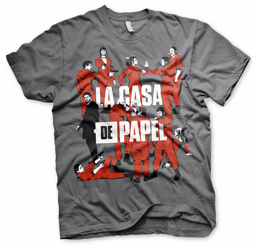 La Casa De Papel tričko, La Pandilla Dark Grey, pánské, velikost XXL