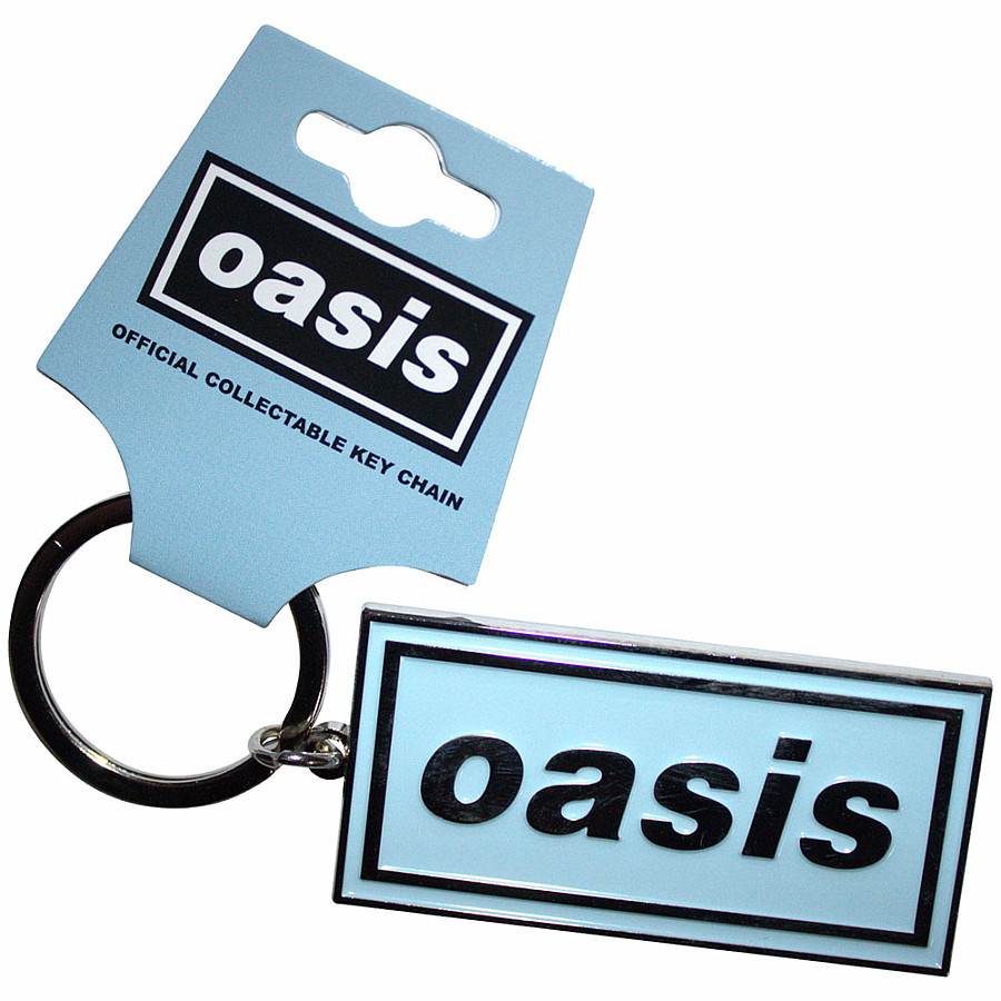 Oasis kovová klíčenka 58x28 mm, Logo Sky Blue
