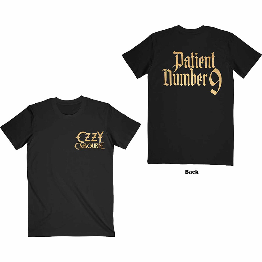 Ozzy Osbourne tričko, Patient No. 9 Gold Logo BP Black, pánské, velikost XL