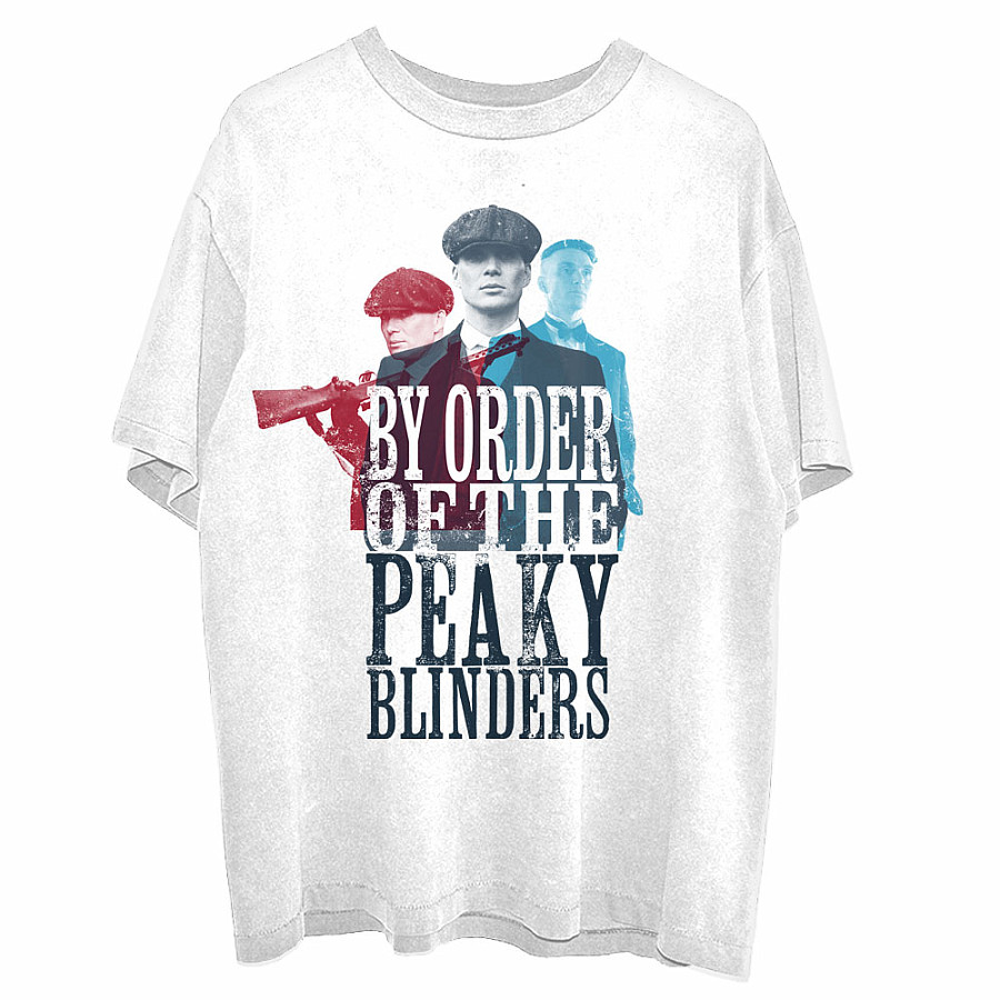 Peaky Blinders tričko, 3 Tommys White, pánské, velikost XL