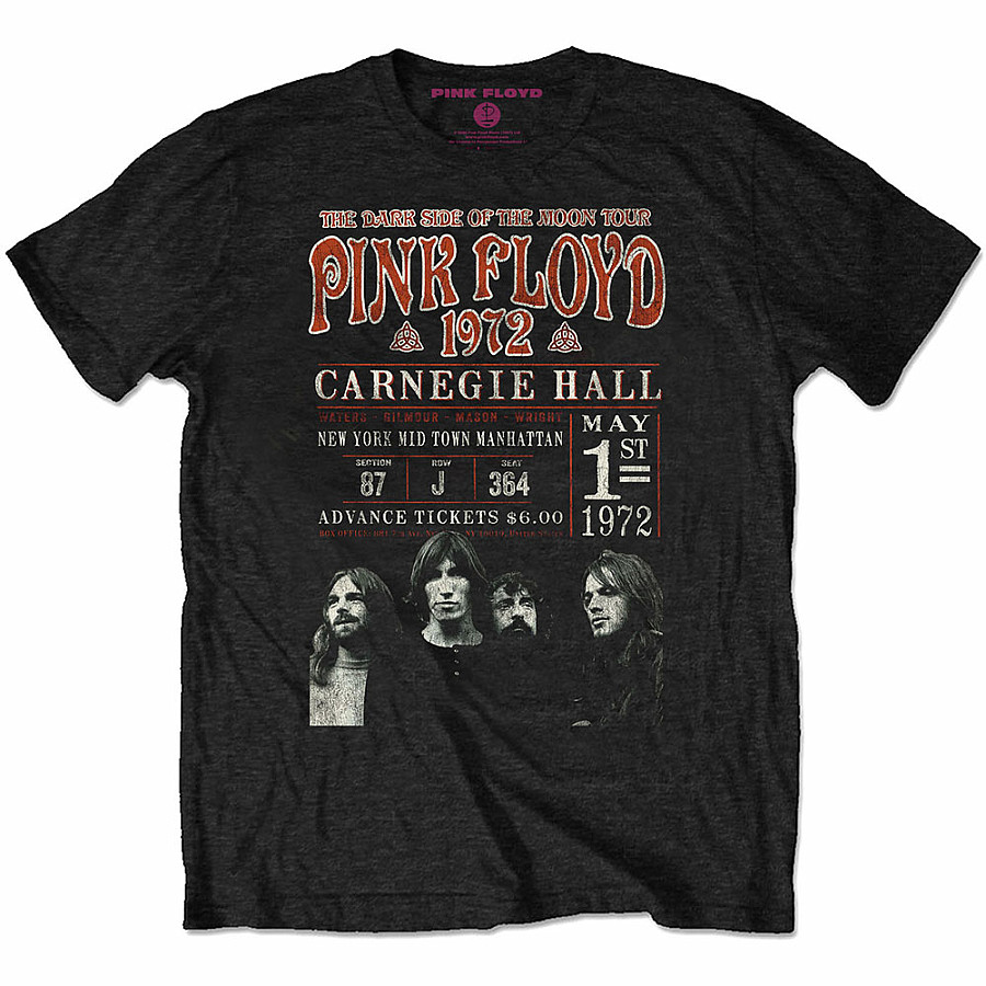 Pink Floyd tričko, Carnegie ´72 Black, pánské, velikost XXL