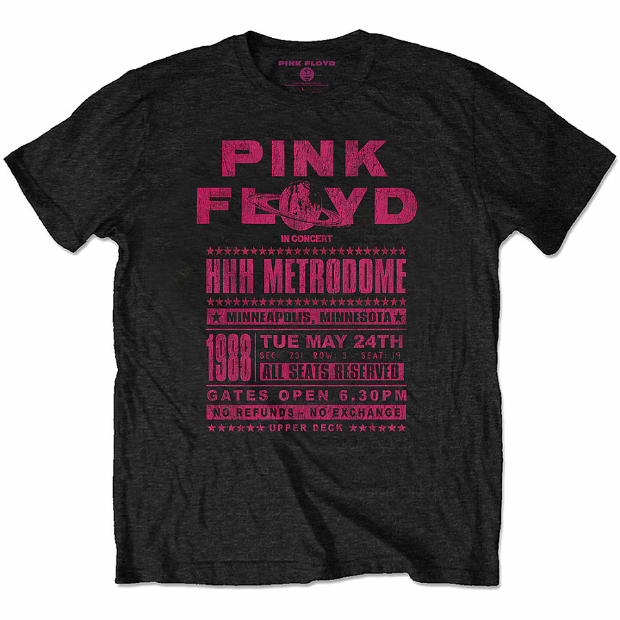Pink Floyd tričko, Metrodome &#039;88 Black, pánské, velikost M