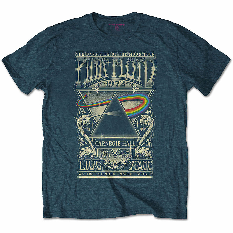 Pink Floyd tričko, Carnegie Hall Poster Denim Blue, pánské, velikost L