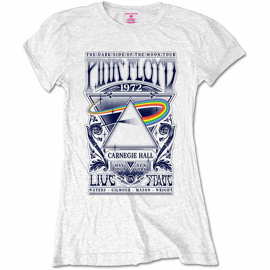 Pink Floyd tričko, Carnegie Hall Poster White Girly, dámské, velikost L
