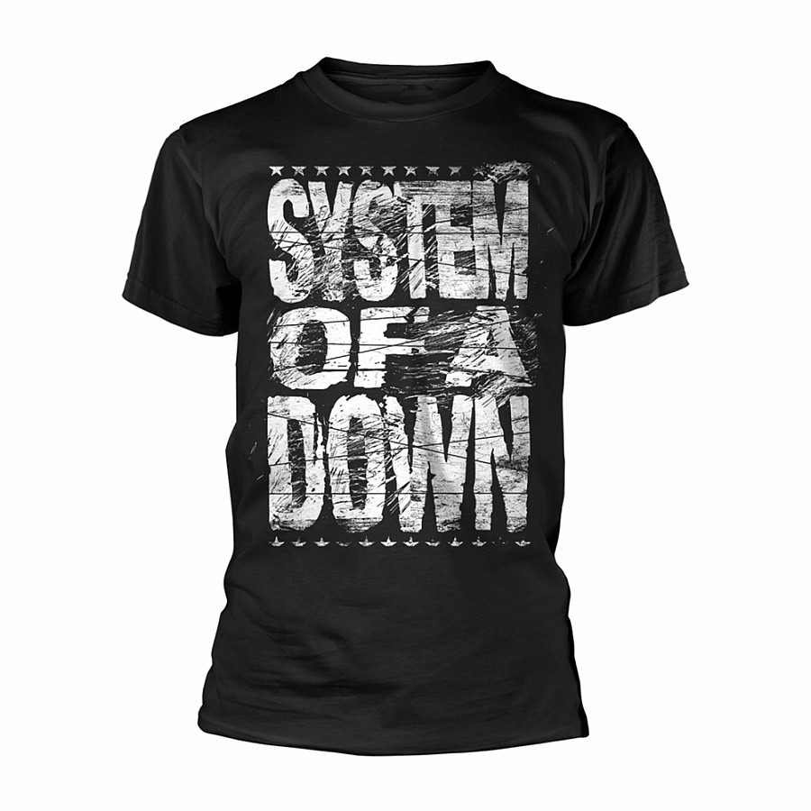System Of A Down tričko, Distressed Logo Black, pánské, velikost M