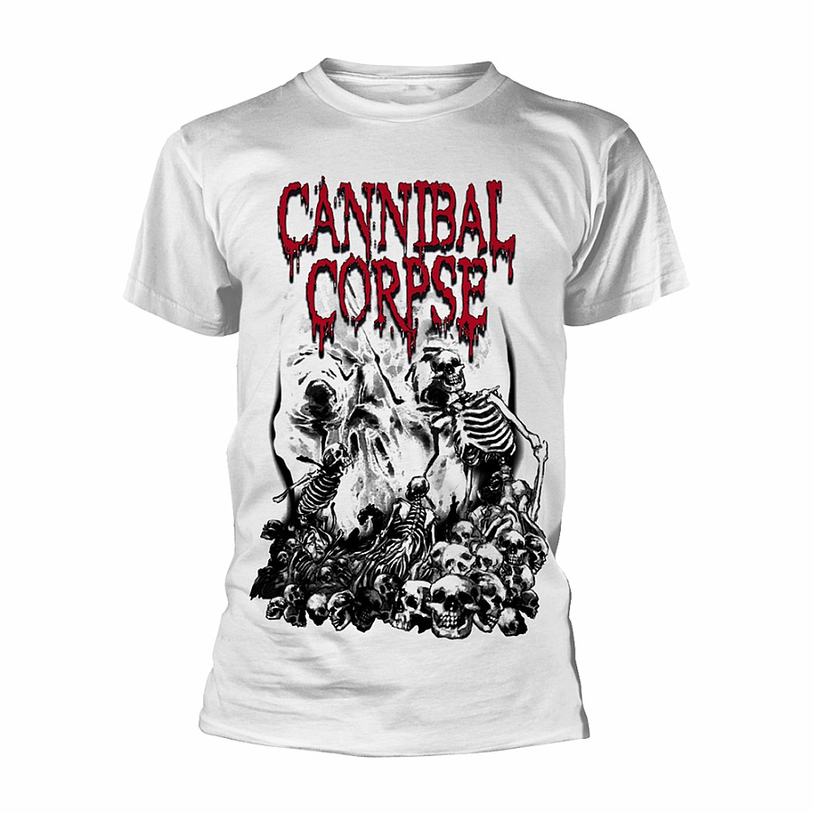 Cannibal Corpse tričko, Pile Of Skulls White, pánské, velikost XXL