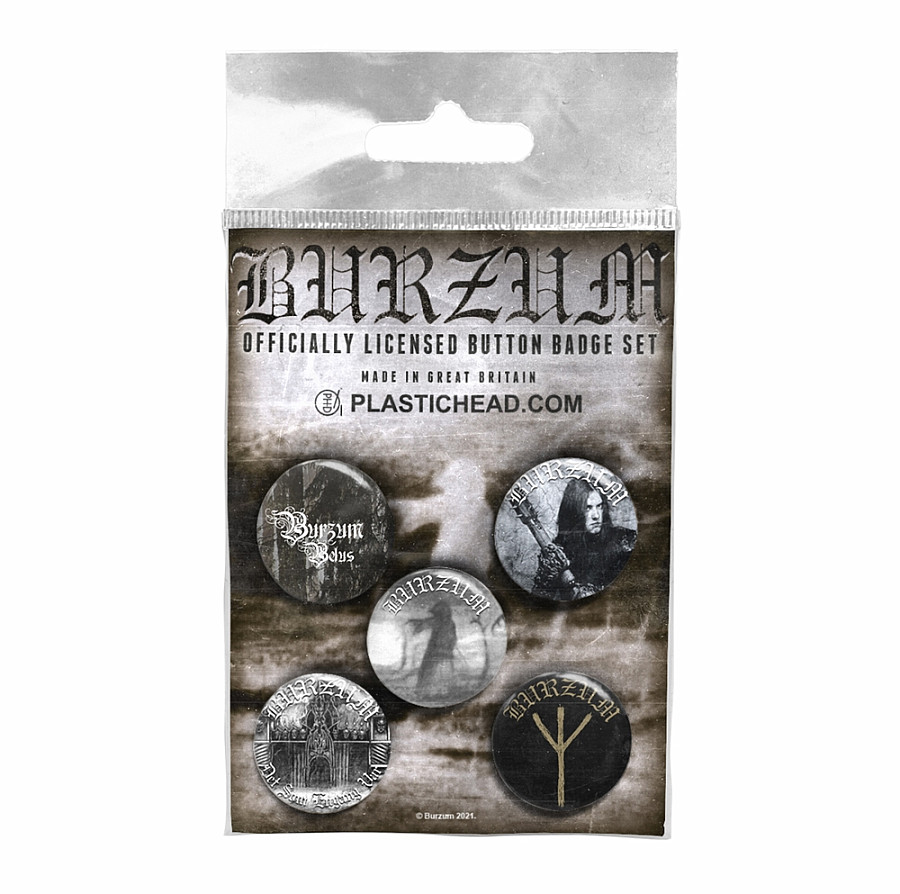 Burzum set 5-ti placek 25 mm, Button Badge Set 2 Burzum