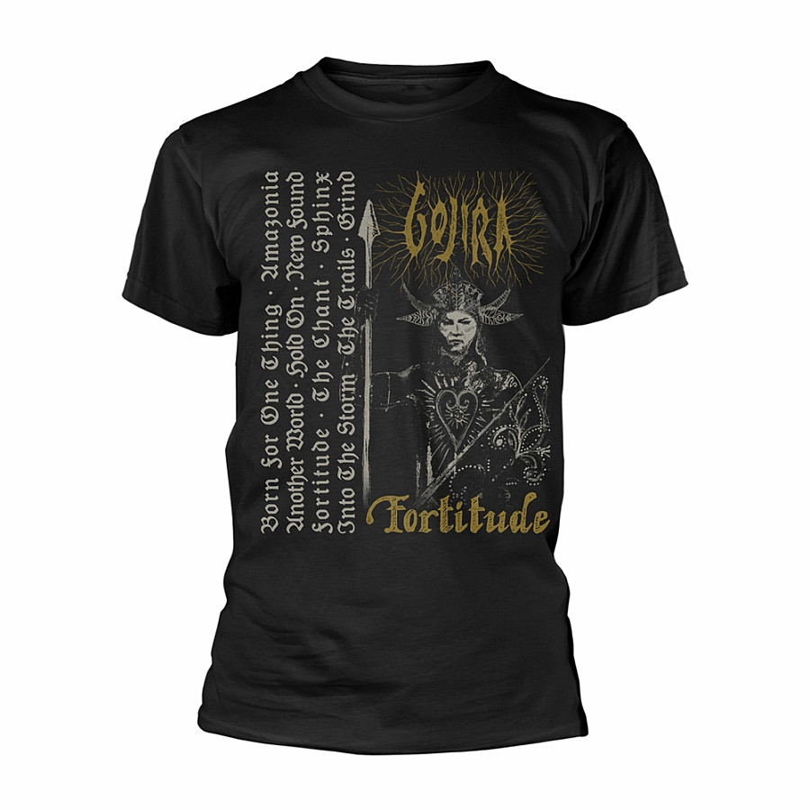 Gojira tričko, Fortitude Tracklist Organic Black, pánské, velikost XXL
