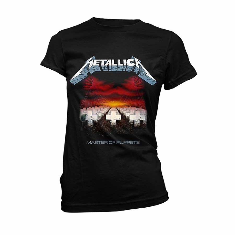 Metallica tričko, Master of Puppets Tracks BP Black, dámské, velikost XL