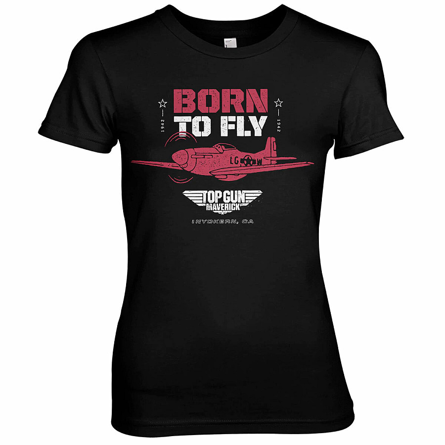 Top Gun tričko, Born To Fly Girly Black, dámské, velikost M