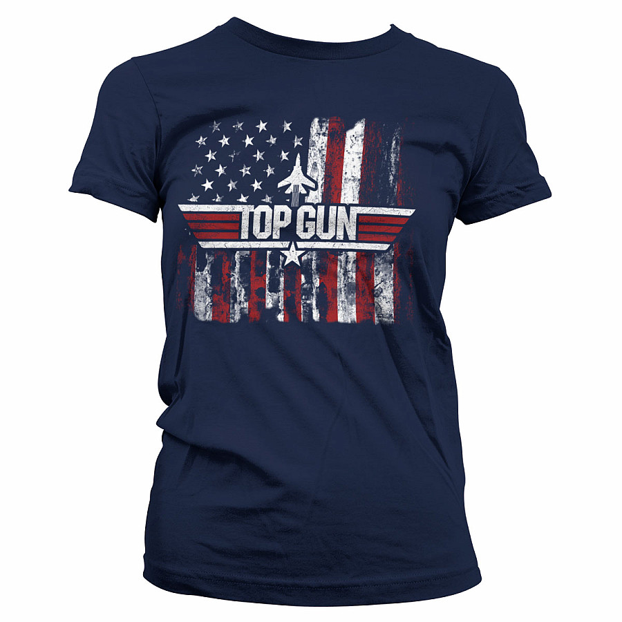 Top Gun tričko, America Girly Navy Blue, dámské, velikost XL