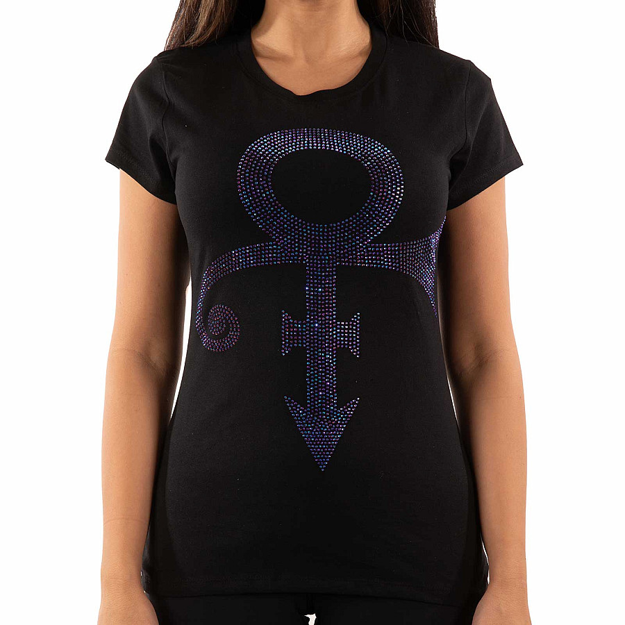 Prince tričko, Purple Symbol Diamante Black, dámské, velikost M
