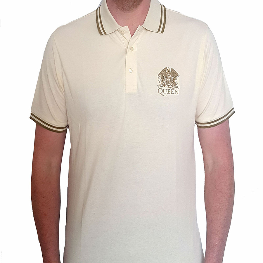 Queen tričko, Crest Logo Polo Natural, pánské, velikost XXL