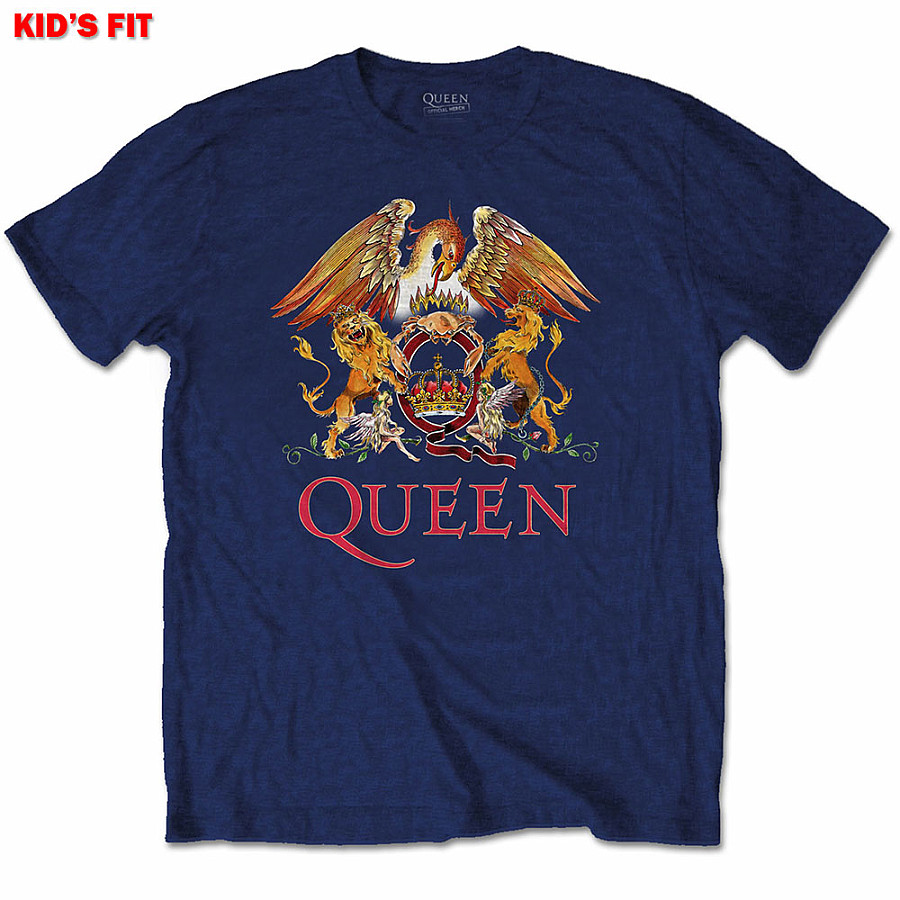 Queen tričko, Classic Crest Navy Blue, dětské, velikost L dětská velikost L (9-10 let)