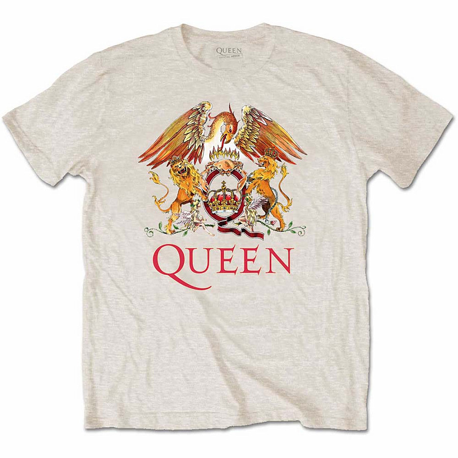 Queen tričko, Classic Crest Sand, pánské, velikost XL