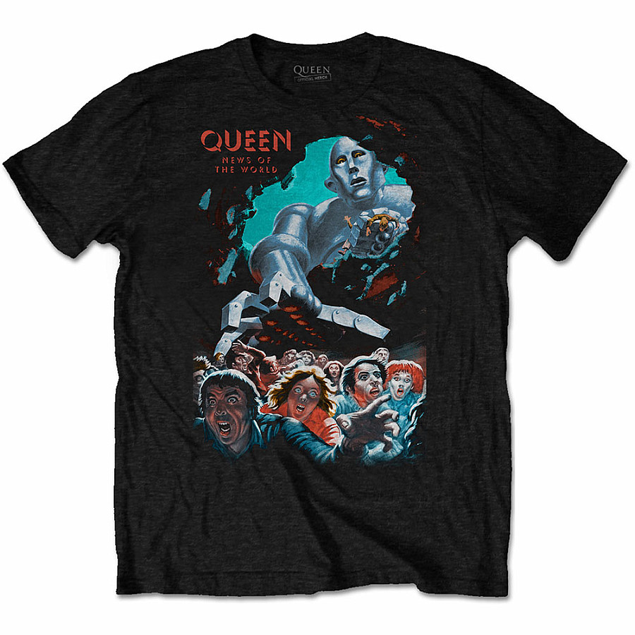 Queen tričko, News Of The World Vintage Black, pánské, velikost XXL