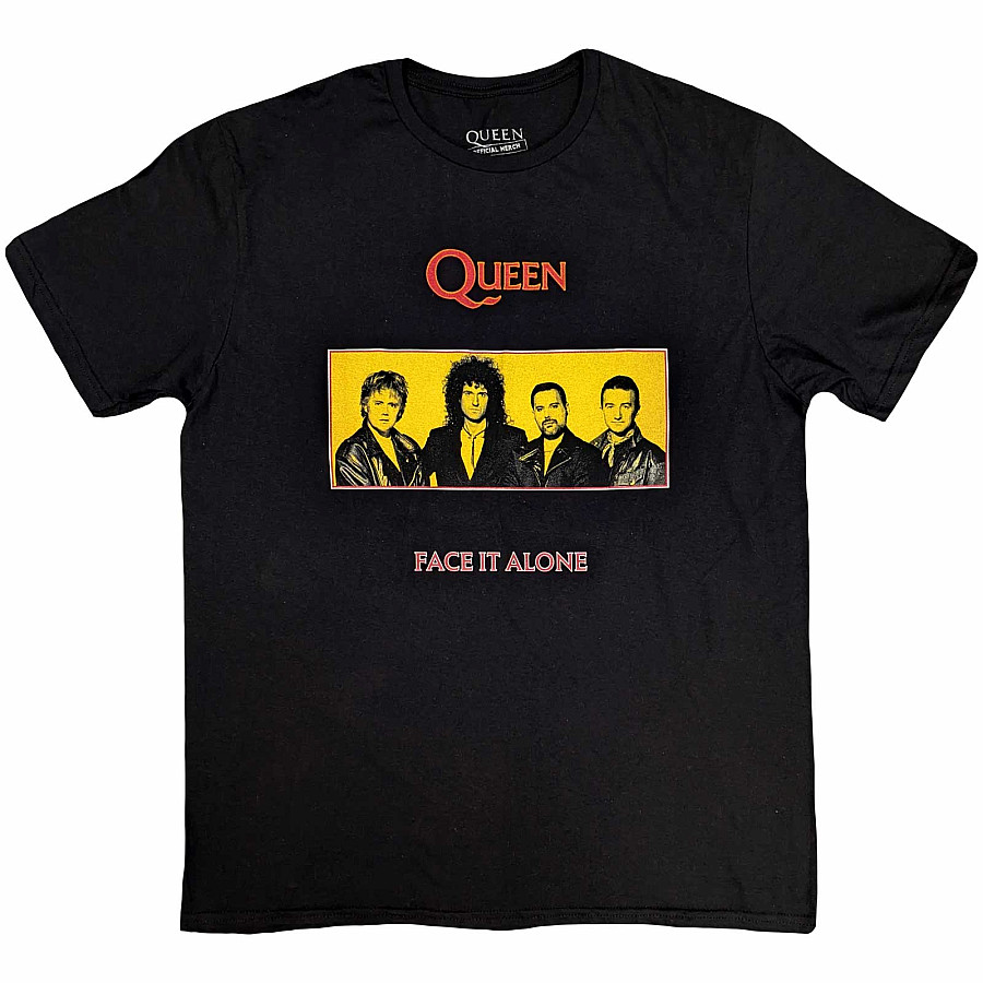 Queen tričko, Face It Alone Panel Black, pánské, velikost XXL