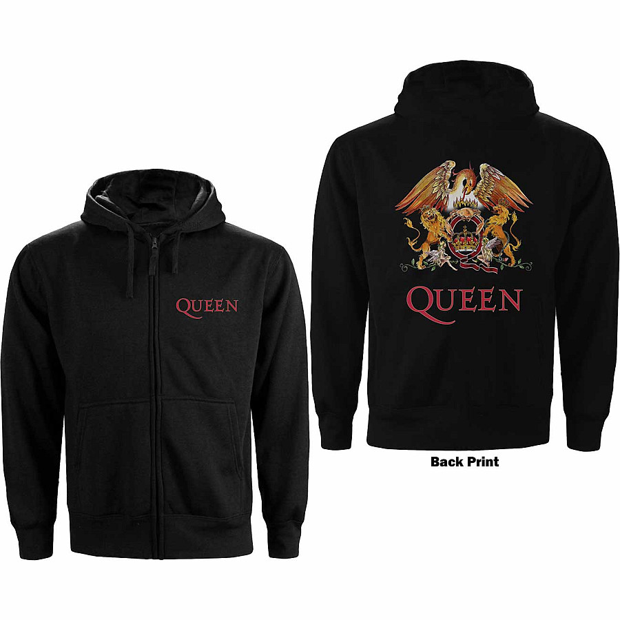 Queen mikina, Classic Crest Zipped, pánská, velikost M