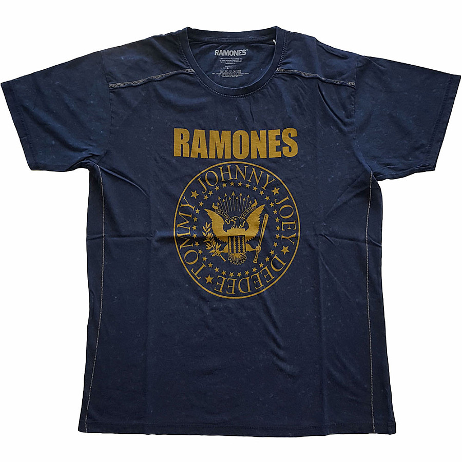 Ramones tričko, Presidential Seal Snow Washed Blue, pánské, velikost M