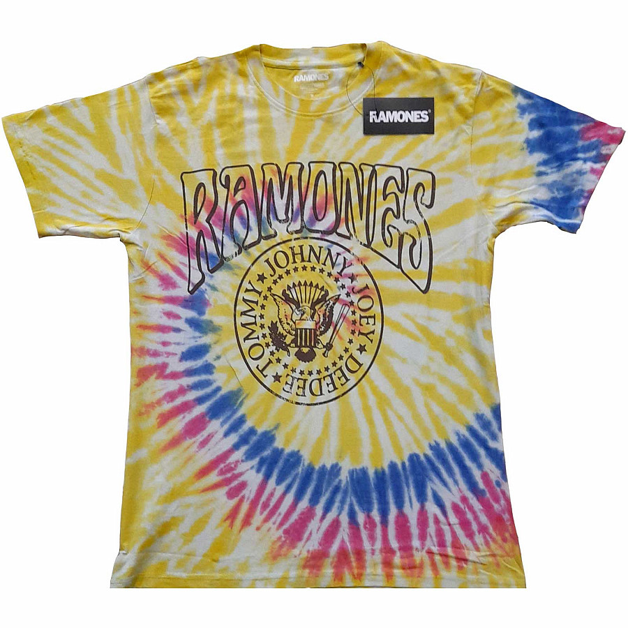 Ramones tričko, Crest Psych Dip Dye Wash Yellow, pánské, velikost S