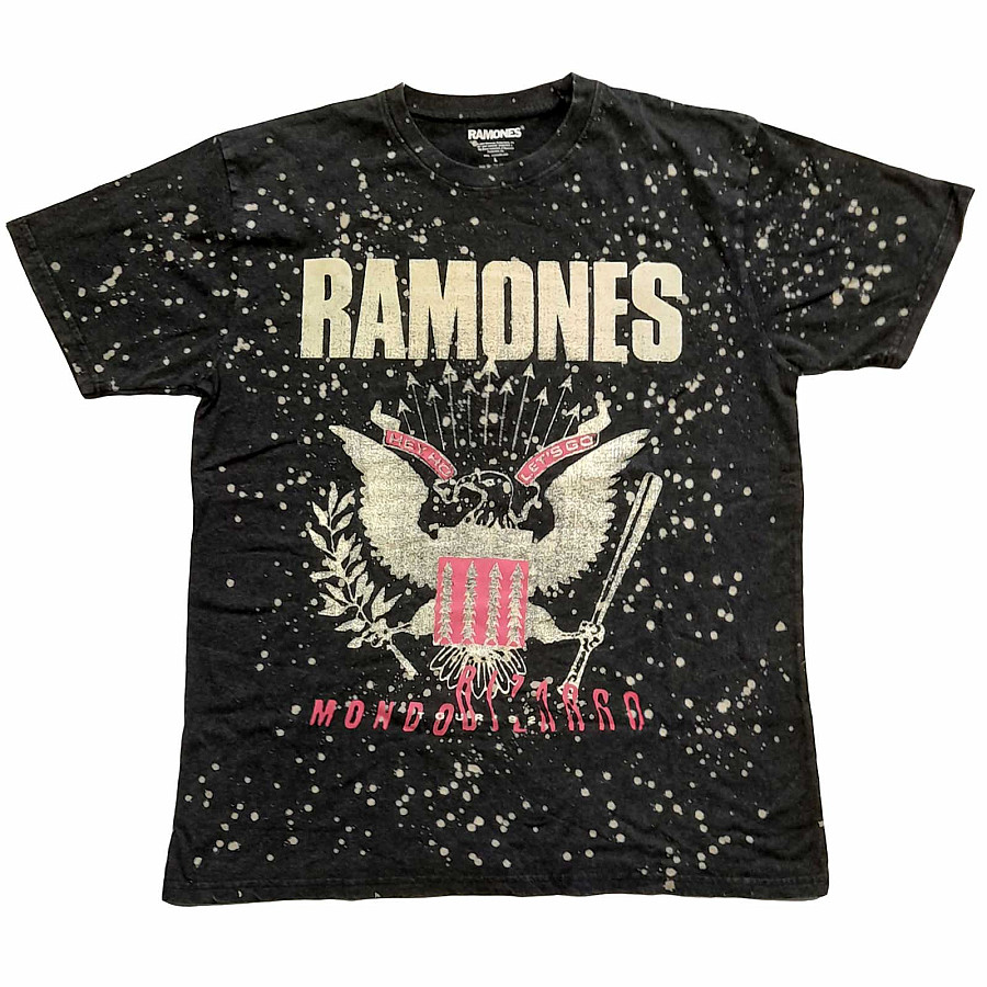 Ramones tričko, Eagle Dip Dye Wash Black, pánské, velikost S