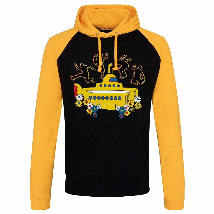 The Beatles mikina, Yellow Submarine Baseball Black Yellow, pánská, velikost XL