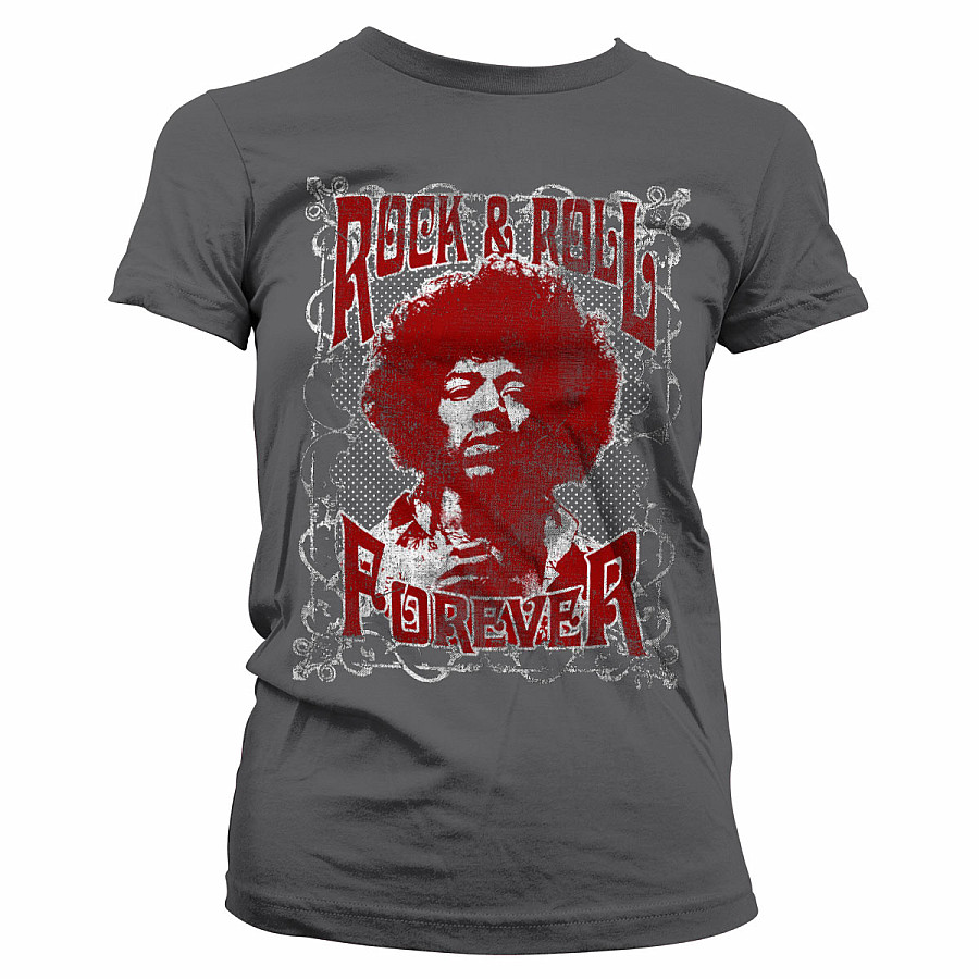 Jimi Hendrix tričko, Rock &#039;n Roll Forever Dark Grey, dámské, velikost XXL